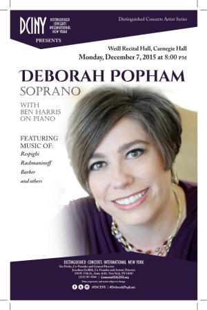 Deborah Popham SOPRANO with BEN HARRIS on PIANO