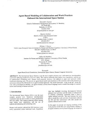 Agent Based Modeling of Collaboration and Work Practices Onboard the International Space Station