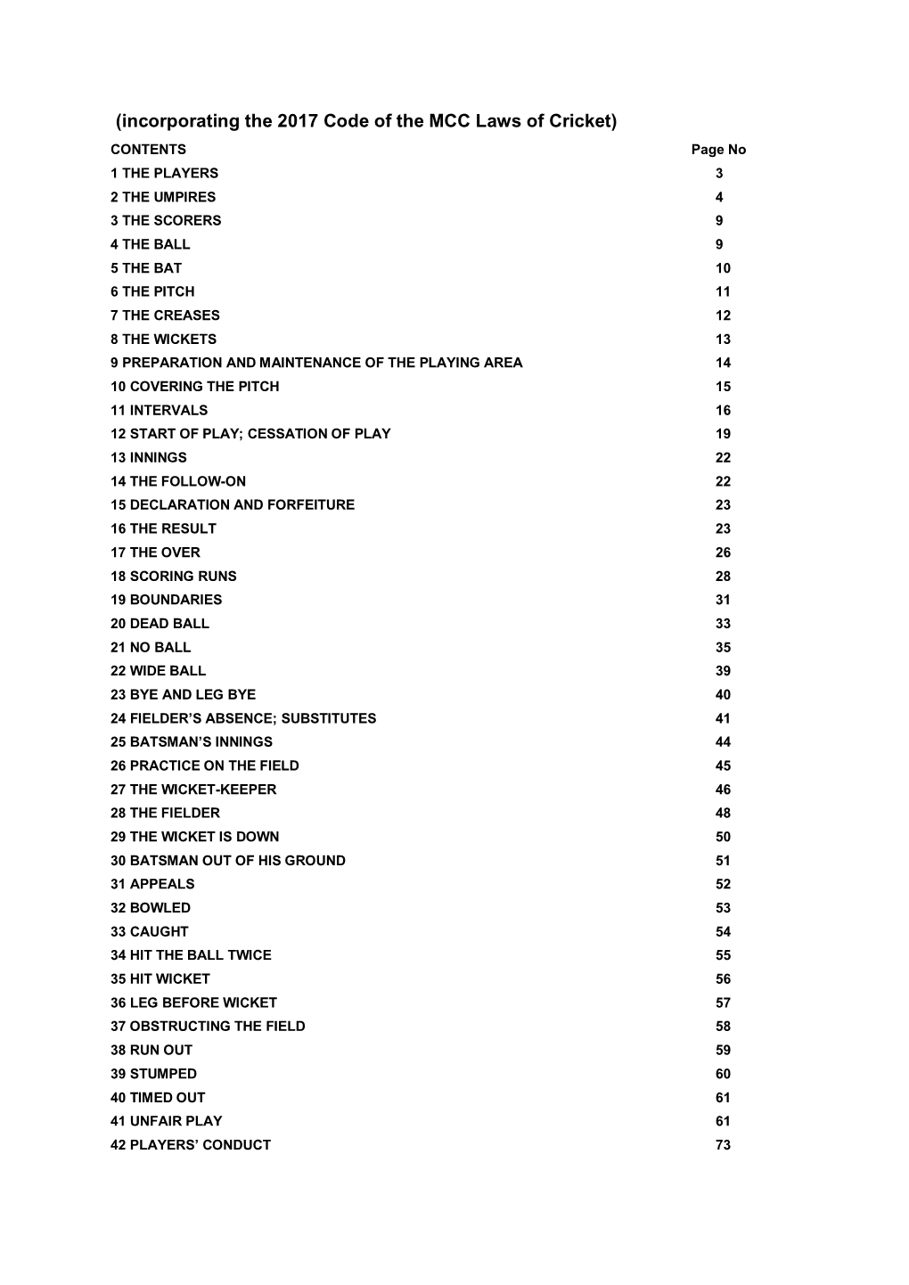 Incorporating the 2017 Code of the MCC Laws of Cricket