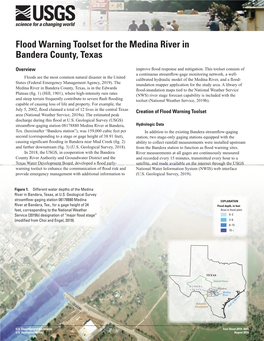 Flood Warning Toolset for the Medina River in Bandera County, Texas