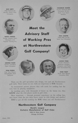 Meet the Advisory Staff of Working Pros at Northwestern Golf Company!