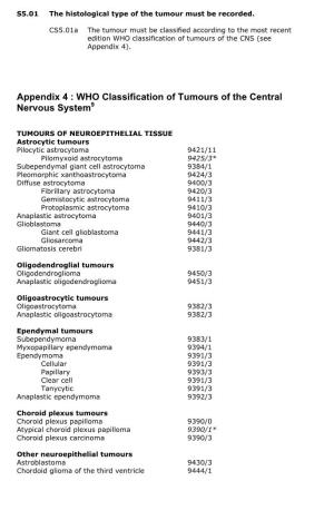 WHO Classification of Tumours of the Central Nervous System9