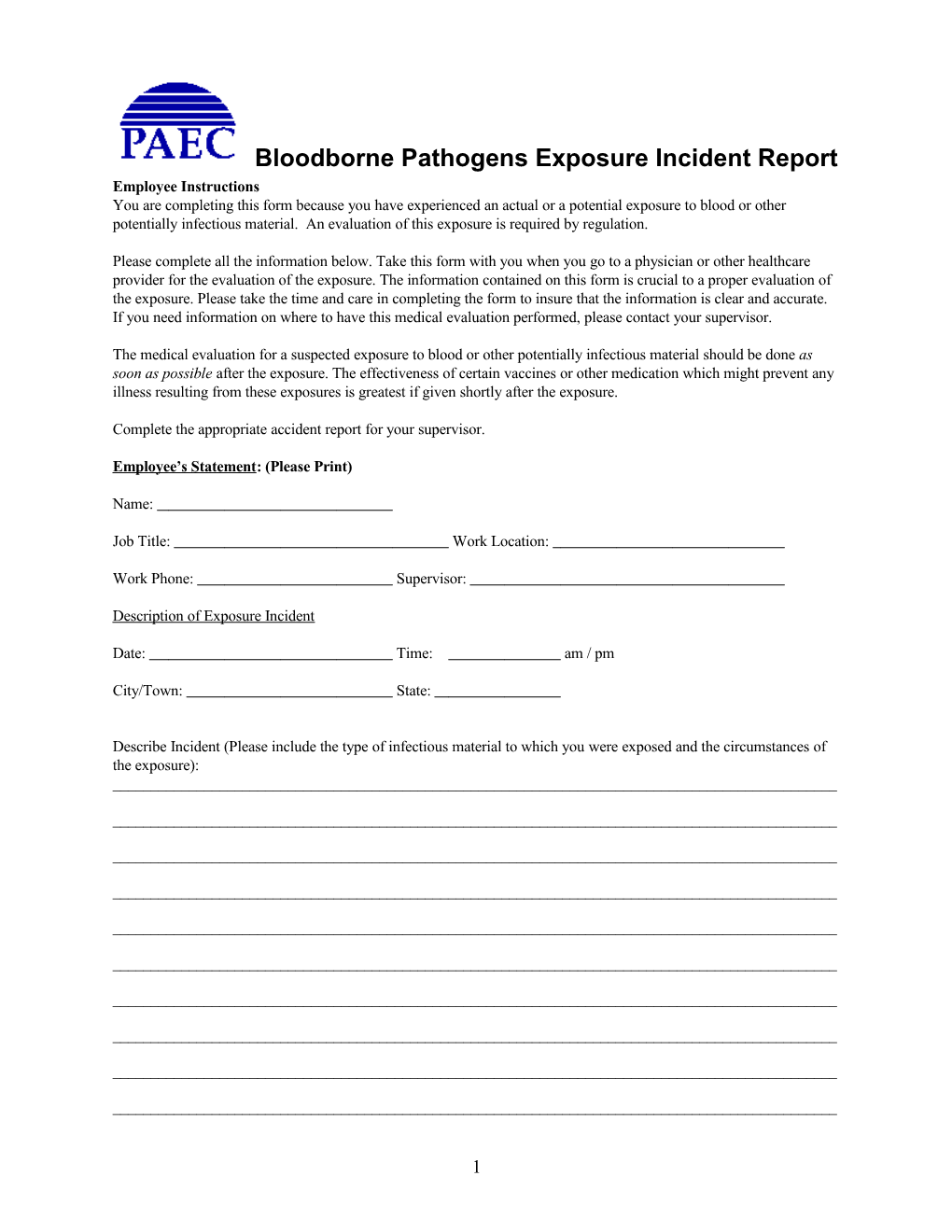 BBP Incident Report Form