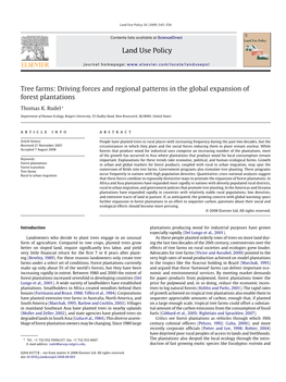 Land Use Policy Tree Farms