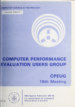 Computer Performance Evaluation Users Group (CPEUG)