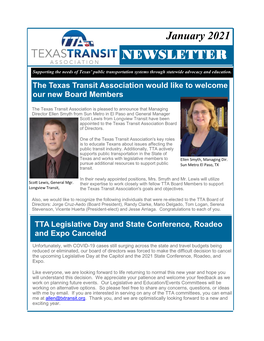 TTA Newsletter January 2021
