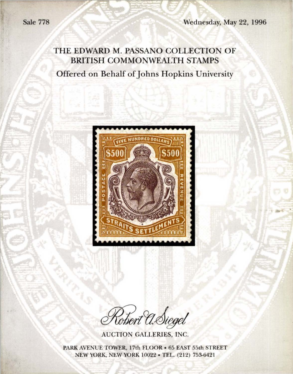 778-The Edward M. Passano Colleciton of British Commonwealth