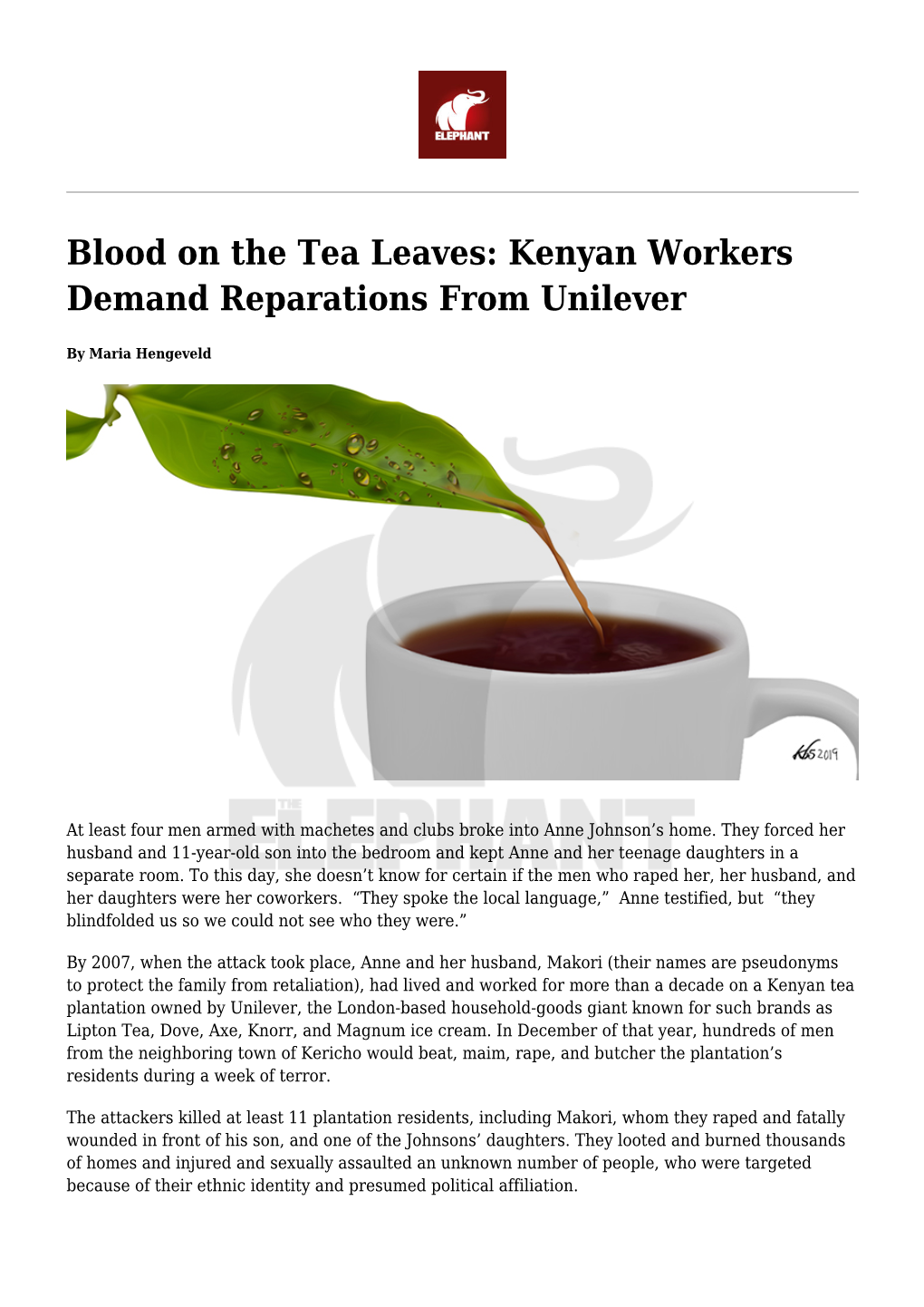 Blood on the Tea Leaves: Kenyan Workers Demand Reparations from Unilever