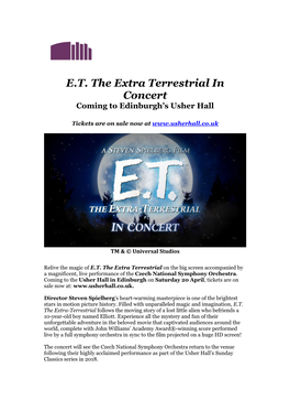 ET the Extra Terrestrial in Concert