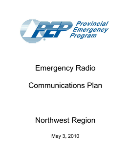 Emergency Radio Communications Plan – Northwest Region
