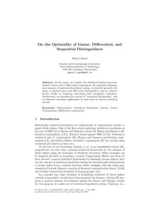On the Optimality of Linear, Differential, and Sequential Distinguishers