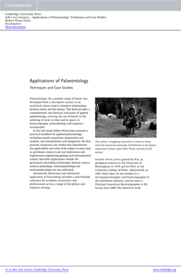 Applications of Palaeontology: Techniques and Case Studies Robert Wynn Jones Frontmatter More Information