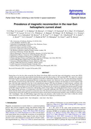 Prevalence of Magnetic Reconnection in the Near-Sun Heliospheric Current Sheet T