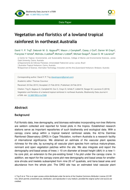 Vegetation and Floristics of a Lowland Tropical Rainforest in Northeast Australia