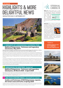 Fortresses and Legendary Sanctuaries, May 2019 Mythical Peloponnese