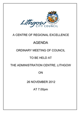 Amended Agenda of Ordinary Council Meeting 26 November 2012