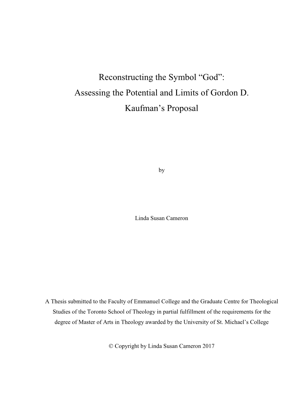 Reconstructing the Symbol “God”: Assessing the Potential and Limits of Gordon D