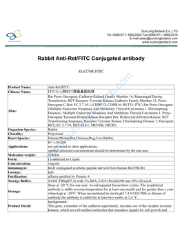 Rabbit Anti-Ret/FITC Conjugated Antibody