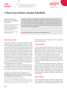A Rare Case of Intra-Areolar Polythelia
