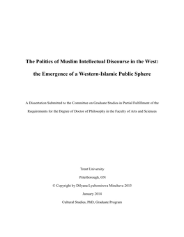 The Politics of Muslim Intellectual Discourse in the West