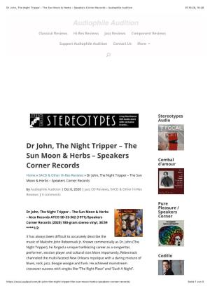 Dr John, the Night Tripper – the Sun Moon & Herbs