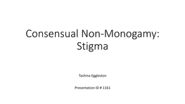 Consensual Non-Monogamy: Stigma