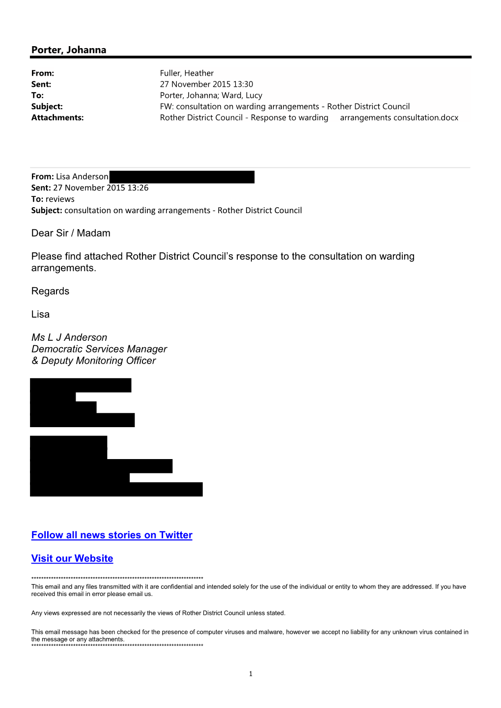 Rother District Council Attachments: Rother District Council - Response to Warding Arrangements Consultation.Docx