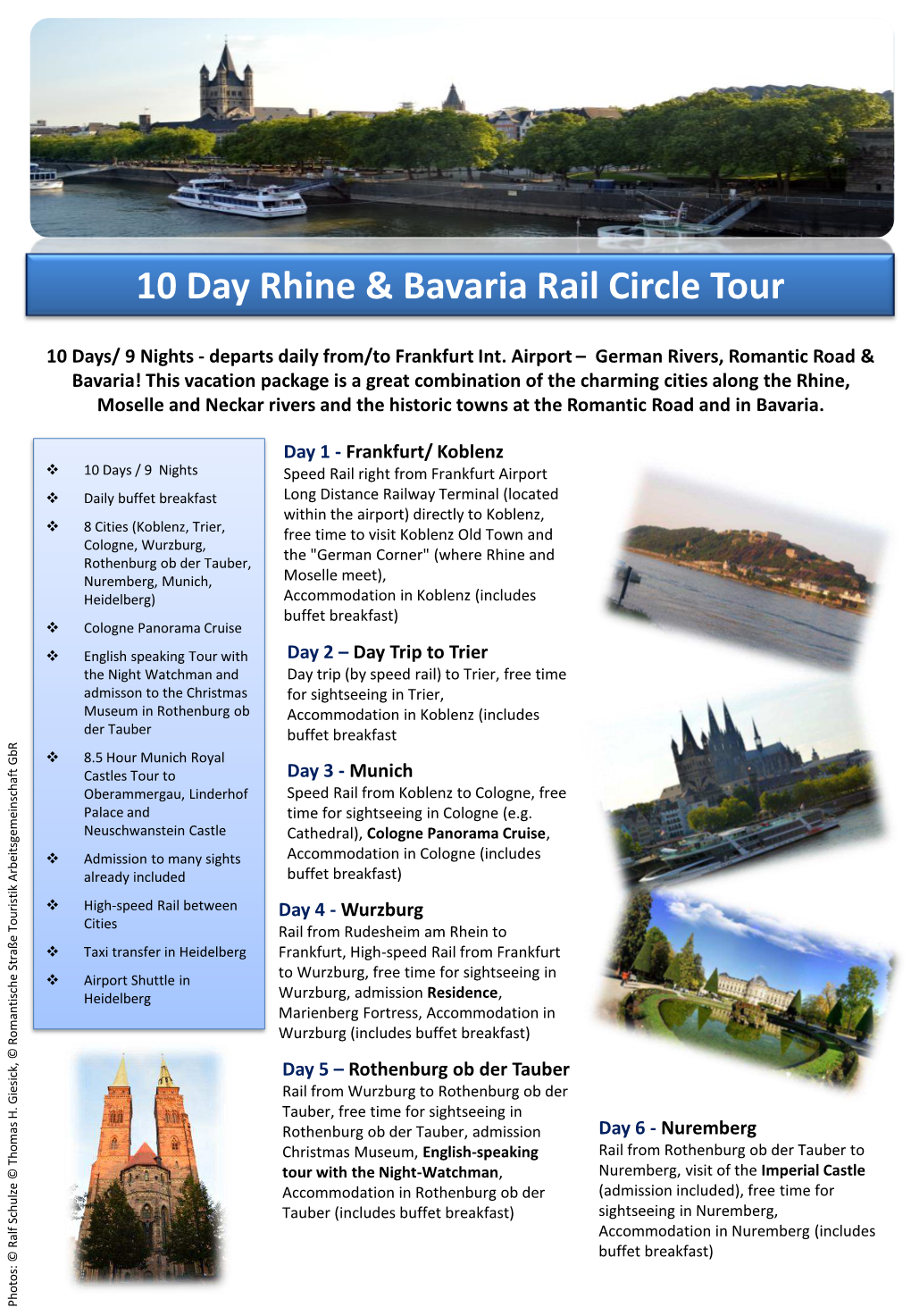 10 Day Rhine & Bavaria Rail Circle Tour