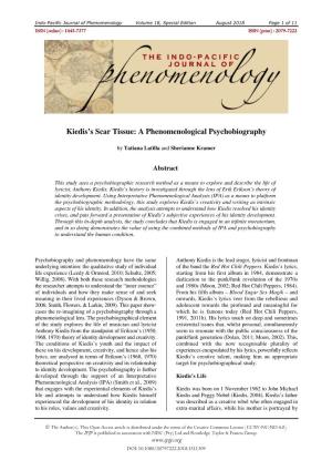Kiedis's Scar Tissue: a Phenomenological Psychobiography