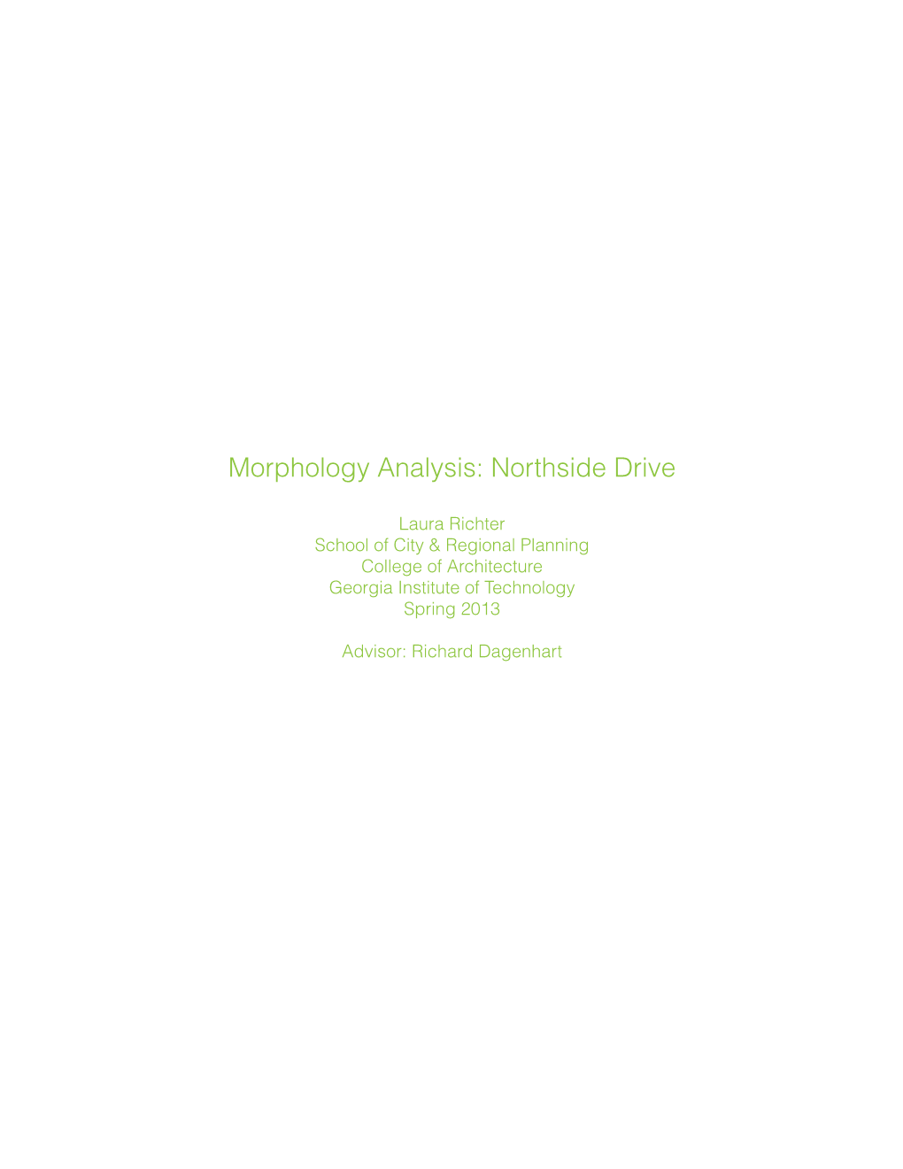 Morphology Analysis: Northside Drive
