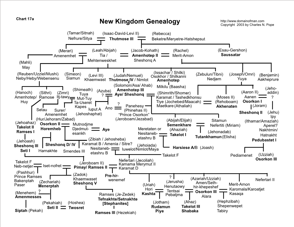 Chart 17: New Kingdom Genealogy