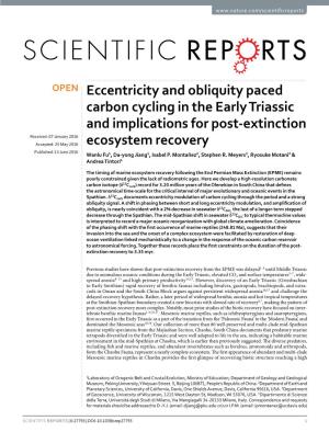Eccentricity and Obliquity Paced Carbon Cycling in the Early Triassic