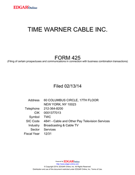 Time Warner Cable Inc