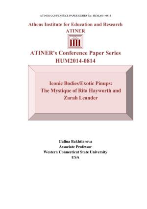 ATINER's Conference Paper Series HUM2014-0814