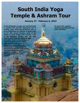 South India Yoga Temple & Ashram Tour