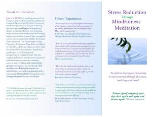 Stress Reduction Mindfulness Meditation