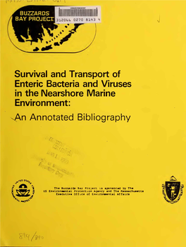 Survival and Transport of Enteric Bacteria and Viruses in the Nearshore Marine Environment: N Annotated Bibliography