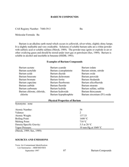 1997-11-12 Barium Compounds As Federal Hazardous Air Pollutant