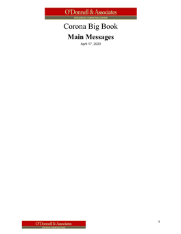 Corona Big Book: Main Messages