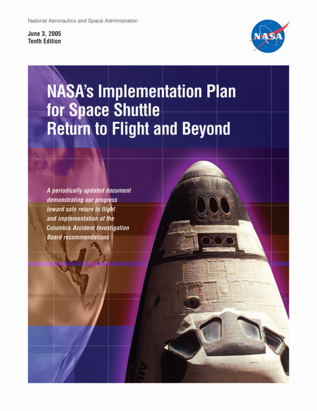 NASA Implementation Plan for Space Shuttle Return to Flight (RTF)