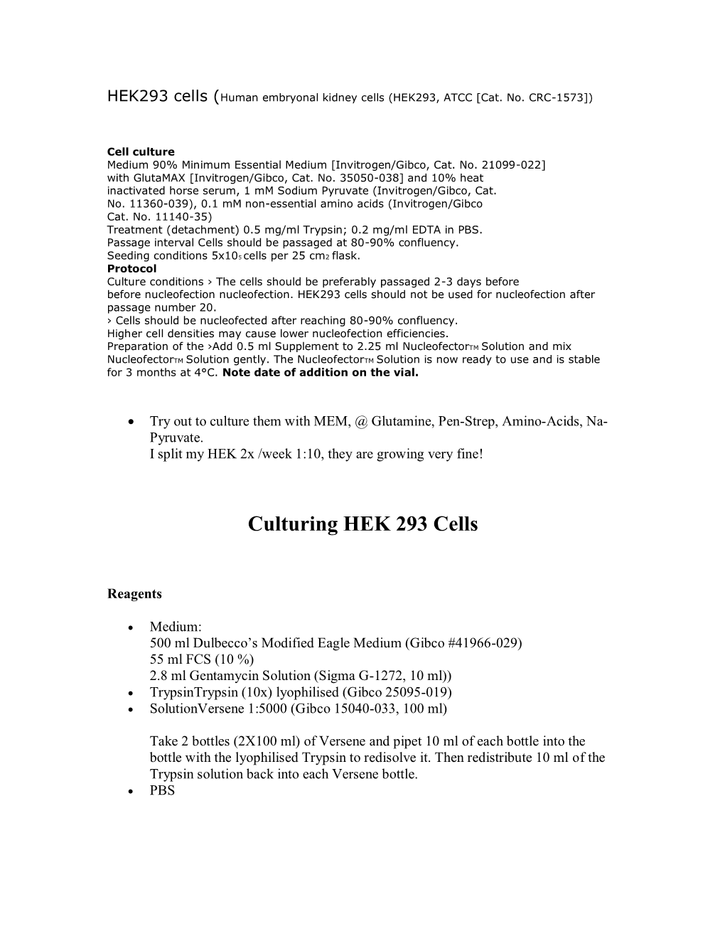 HEK293 Cells (Human Embryonal Kidney Cells (HEK293, ATCC [Cat