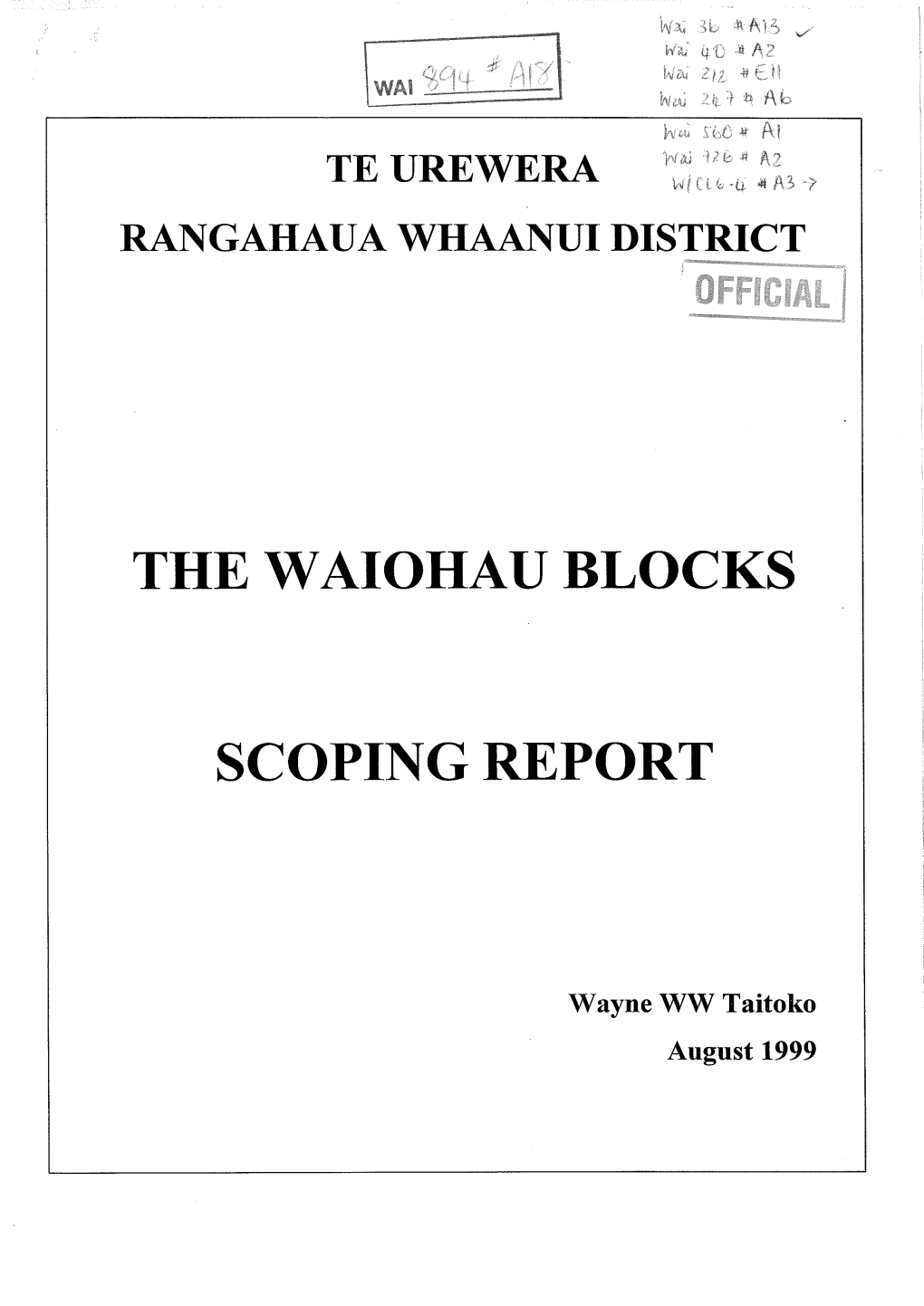 The W Aiohau Blocks Scoping Report