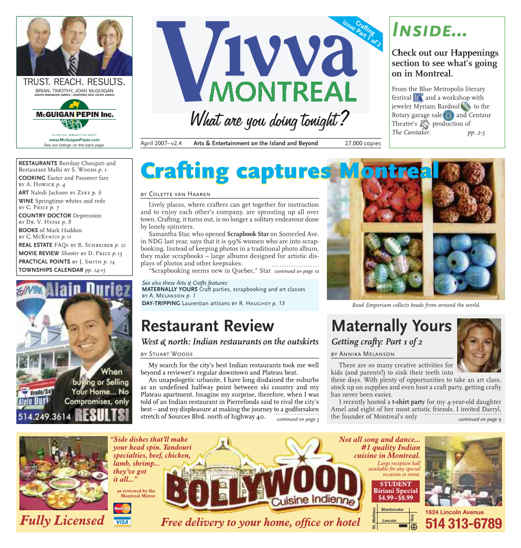 Crafting Captures Montreal COOKING Easter and Passover Fare by A
