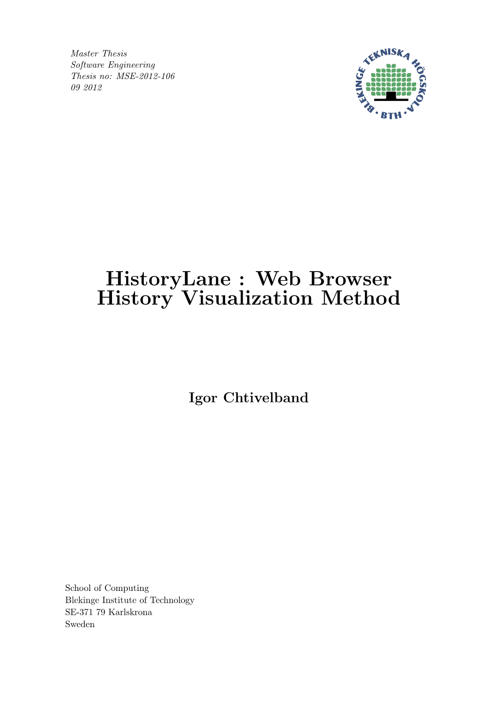 Web Browser History Visualization Method