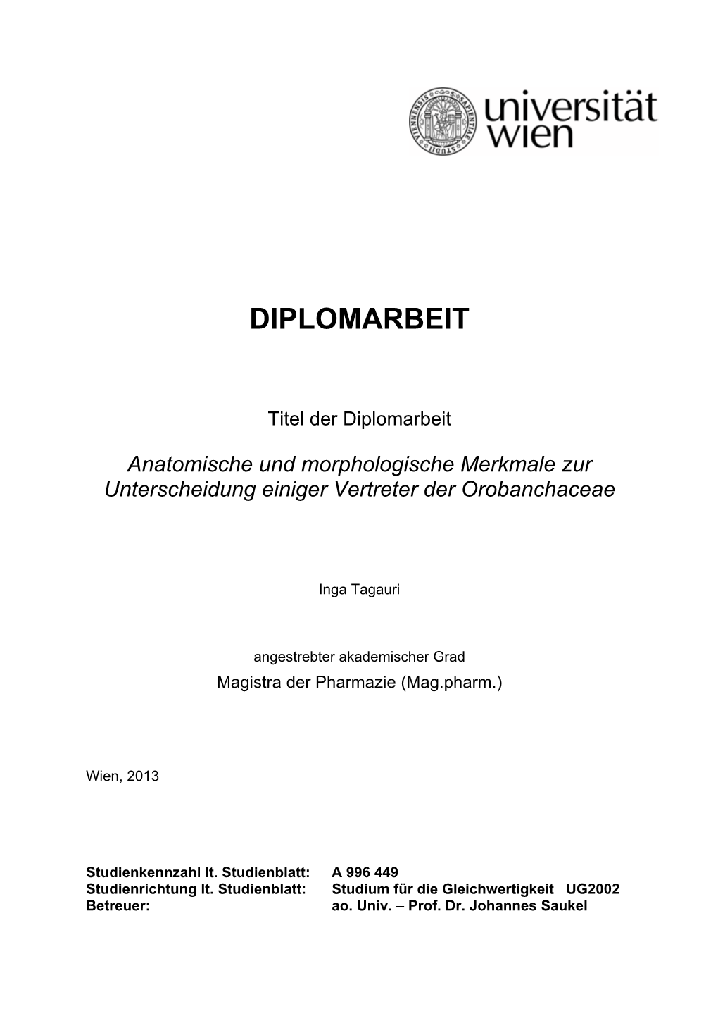 Diplomarbeit