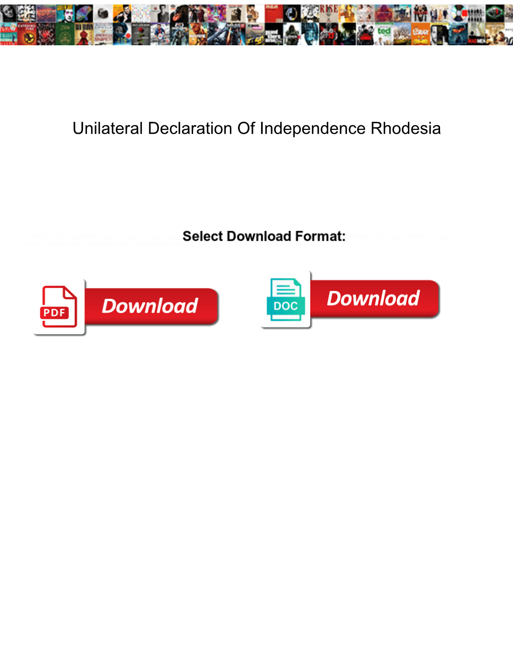 Unilateral Declaration of Independence Rhodesia