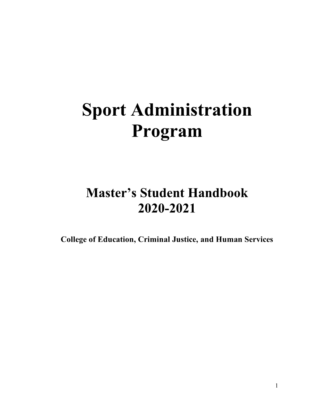 Sport Administration Program