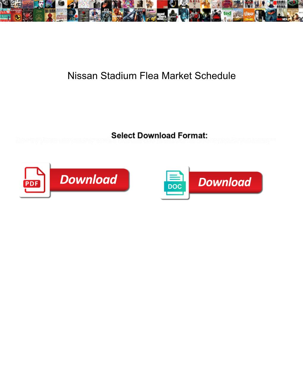 Nissan Stadium Flea Market Schedule