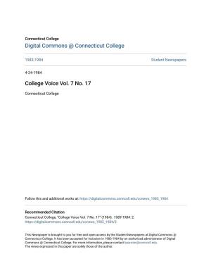 College Voice Vol. 7 No. 17