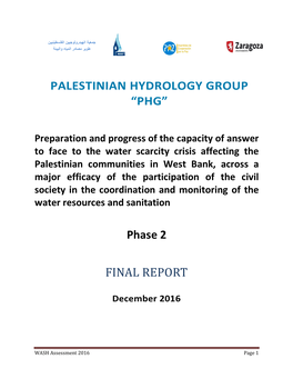 PALESTINIAN HYDROLOGY GROUP “PHG” Phase 2 FINAL REPORT